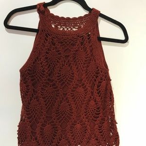 Red Crochet Tank With Scallop Trip (small)